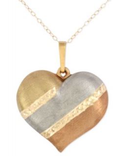 EFFY Collection Diamond Necklace, Multi Tone Diamond Diagonal Heart