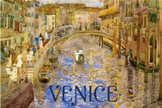 Maurice Prendergast Venice Canal Gondola Italy Vintage Poster Repro