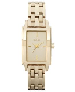 DKNY Watch, Womens Gold tone Stainless Steel Bracelet 28x23mm NY8492