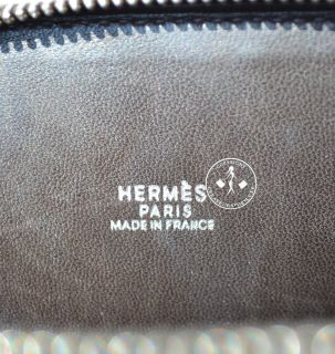 37 Hermes Bolide Handbag Toile Ebene Taurillon Clemence Pre Owned 9754