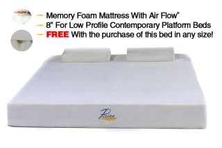 Comfy Modern Platform Bed with Free Memory Foam Mattress