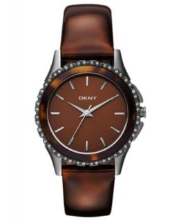 DKNY Watch, Womens Brown Tortoise Leather Strap 32mm NY8649   All