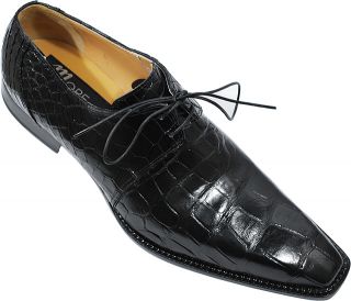 Mauri 53125 Black Genuine All Over Alligator Belly Skin Shoes   Click