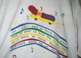 RARE Colorful Oscar Mayer Wiener Wienermobile Song Music Lyrics T