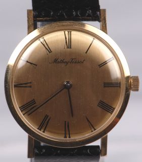 Vintage Mathey Tissot 14k Gold Automatic Mens Watch