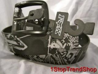 NWT Fox Racing Co black logo belt size small mens waist sizes 28 30 $