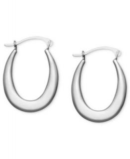10k White Gold Earrings, Polished Hoops   Earrings   Jewelry & Watches