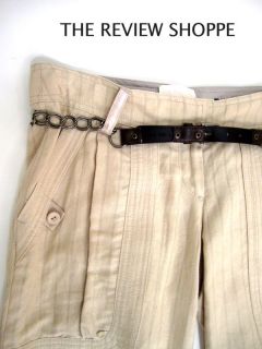 McGinn Knightbridge Belted Knickers Cropped Pants Beige 38 $286