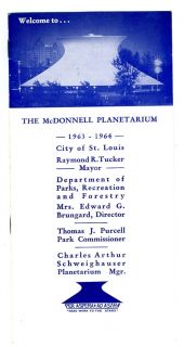 Welcome to The McDonnell Planetarium Booklet St Louis Missouri 1963 64