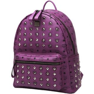 Brand New Authentic MCM Stark Visetos Backpack Medium NWT Purple
