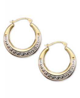 Diamond Earrings, 14k Gold Diamond 2 Row Channel Hoop Earrings (3/8 ct