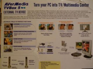 AVer Media TVBox 5   Turn Your LCD Monitor into TV / Multimedia Center