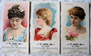 Trading Tobacco Cards Victorian Ladies 10c Cigar Sullivan 7 20 4 Vtg