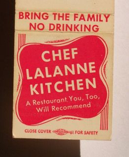 1950s Matchbook Lalanne Kitchen North Platte McCook NE