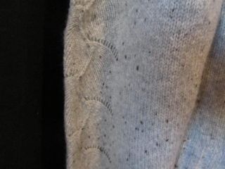 Lily McNeal Gray Wool Cashmere Cardigan Horn Buttons Medium