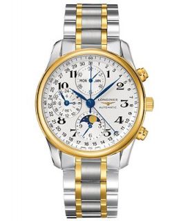 Longines Watch, Mens Swiss Automatic Chronograph Master 18k Gold and