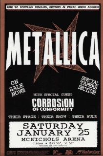 Metallica 1997 Original Concert Poster Denver
