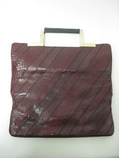 Susan Gail Vintage Python Maroon Purse Clutch Handbag