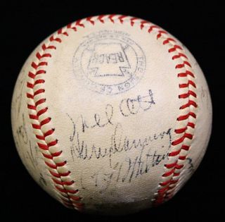 Mel Ott Signed 1942 NY Giants Team Baseball JSA