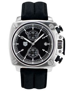 Andrew Marc Watch, Mens Chronograph Heritage Cargo Black Leather