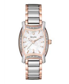 Bulova Watch, Womens Two Tone Stainless Steel Bracelet 98R138