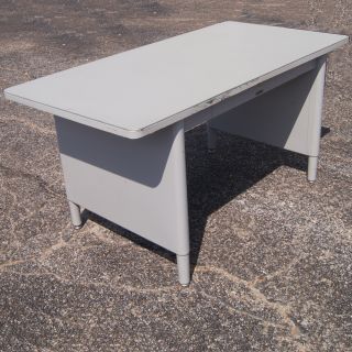 McDowell Craig Mid Century Modern Steel Panel Leg Table Desk
