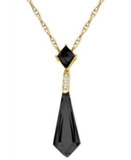 18k Gold Over Sterling Silver Necklace, Onyx Shapes Necklace (52 ct. t