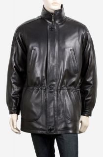 men s classic lambskin leather coat 3 4 length jacket