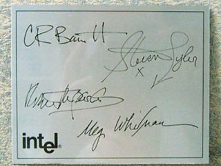 Meg Whitman (Then President and CEO of ), the 4th signature on the
