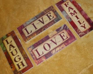 4pc Live Love Laugh Family Wood Wall Art Signs Decor