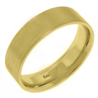 Mens Mans Wedding Band Engagement Ring 14kt Yellow Gold Brushed Sand
