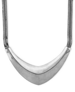 Vince Camuto Necklace, Silver Tone Double Chain Statement Necklace