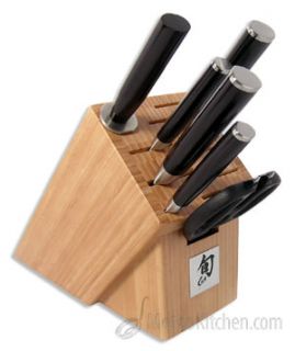 Shun Classic 7 Piece Knife Block Set w Bamboo Block New