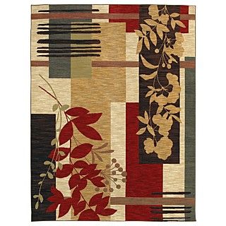 Shaw Living Area Rug, American Abstracts 06800 Corsica Red 79 x 103