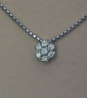 New $1 540 Damiani 18K White Gold Diamond Flower Pendant Necklace Sale