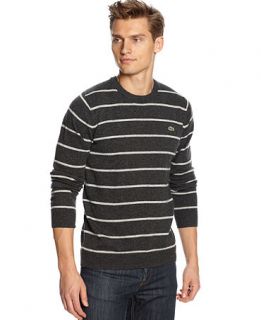 Lacoste Sweater, Striped Crew Neck Sweater   Mens Sweaters