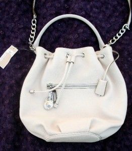 Michael Kors Handbag Knox Large Drawstring Shoulder Leather Vanilla $