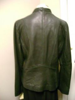 Michael Kors Motorcycle Jacket with Pick Stitch Detail L Charcoal