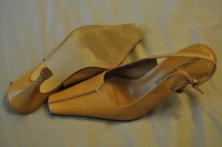 Michael Shannon Cosette Sz 5 5 M Tan Leather Sligback Heels Pointed