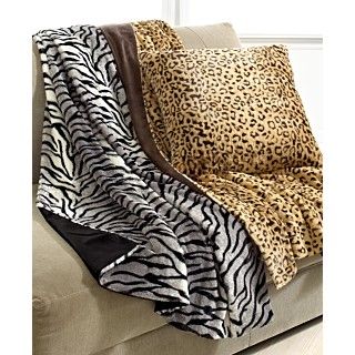 Charter Club Bedding, Faux Fur Animal Print Collection   Blankets