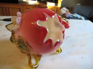 Antique 1880s Stevens Williams Figural Peachblow Rose Vase Very RARE