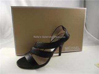 Michael Kors Farris Sandal Shoe Sling Open Toe Skinny Heel Black 7 37