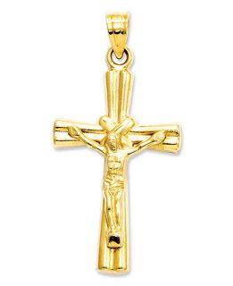 14k Gold Charm, Reversible Crucifix Cross Charm   Jewelry & Watches