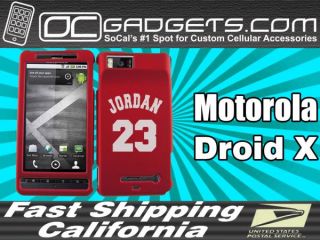 Michael Jordan Red Case Cover Verizon Motorola Droid X
