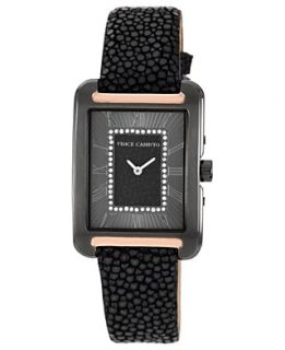 Vince Camuto Watch, Womens Black Stingray Leather Strap 34x28mm VC