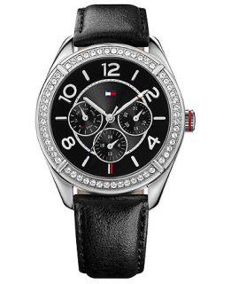 Tommy Hilfiger Watch, Womens Black Leather Strap 40mm 1781248   All