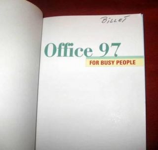 Microsoft Office 97 for Busy People Word Excel Access 0078822807