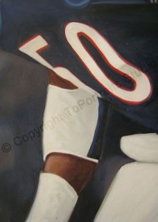 Mike Singletary Chicago Bears Original NFL Poster Oil Art Painting on