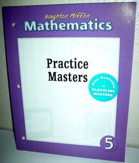 Houghton Mifflin 5th Grade 5 Math Mathematics Practice Masters