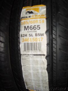 Set of (4) NEW Milestar M665 Tires 185/60R14 82H 400AA 185/60/14